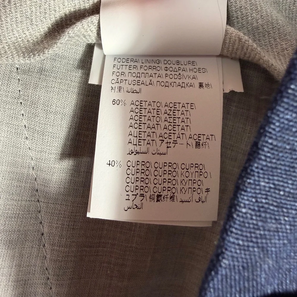 Brunello Cucinelli Pleated Linen Trousers Mens 33/42IT Italy Blue 100% Linen NWT